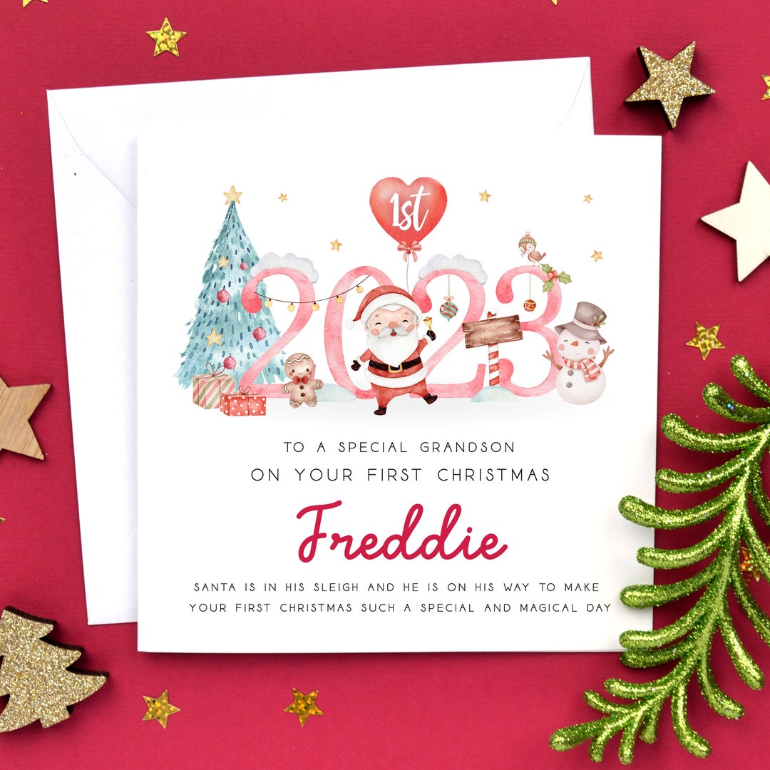 Personalised Babys First Christmas Card Babys 1st Christmas Etsy UK