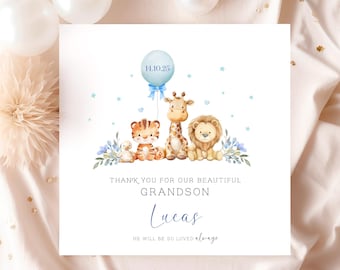 Gracias por nuestra tarjeta de nieto, nuevo nieto, nuevo hijo, nuera, yerno, hijo, nuera