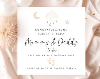 Pregnancy Congratulations, Mummy & Daddy To Be Card, New Parents To Be, Expecting A Baby, Baby shower