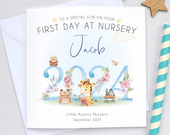 First Day of Nursery School card Grandson, Good luck at nursery, New school, Back to school, Starting school, 1st Day at nursery card