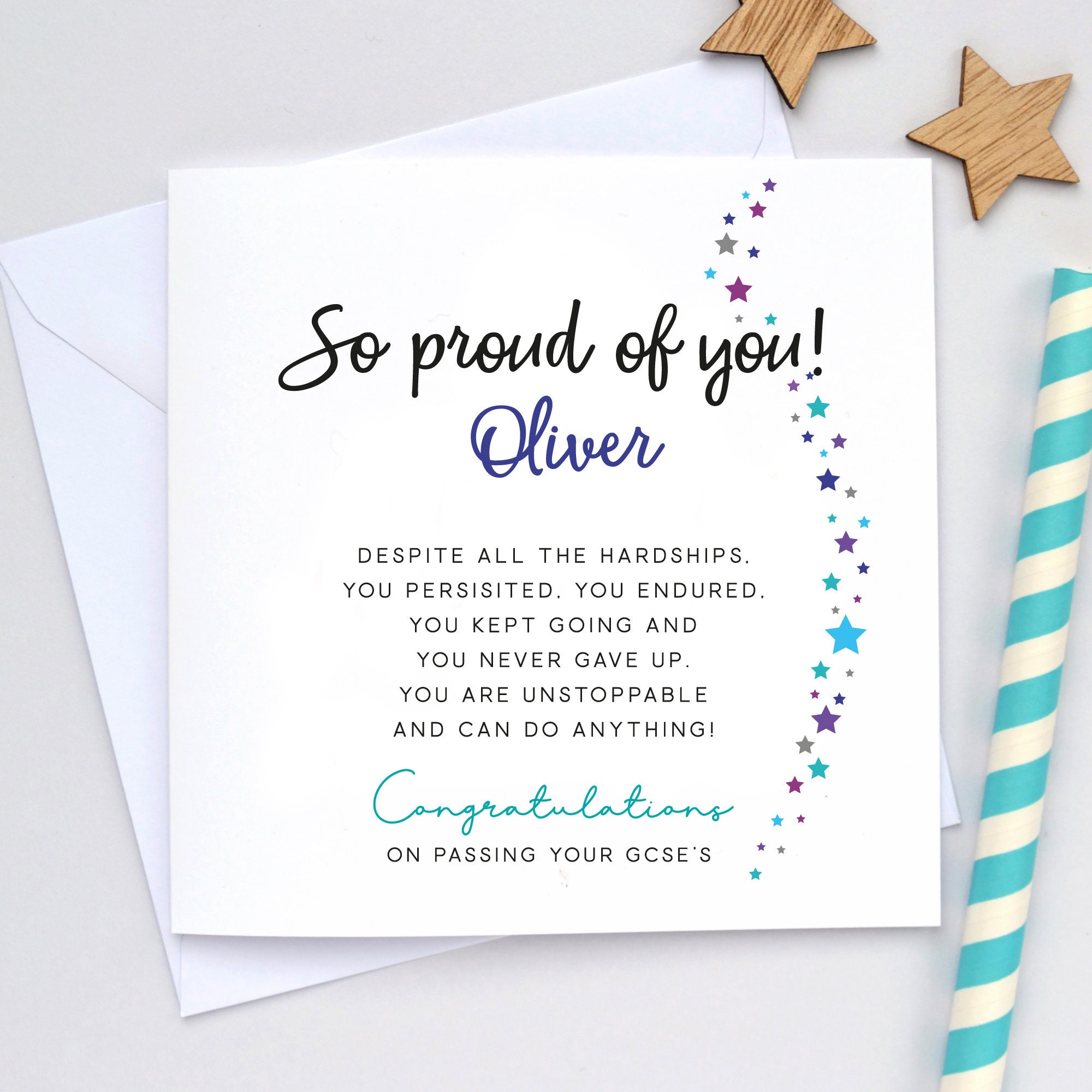 Exam Congratulations card, GCSE results card, Exam results card