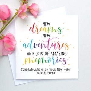 New memories, Personalised New home card, Happy new home, You have moved, Congratulations card, New home gift