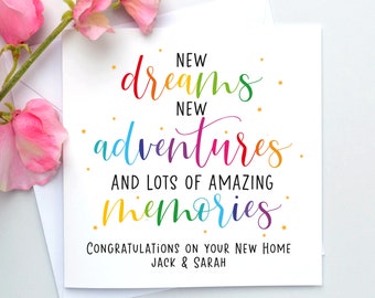 New memories, Personalised New home card, Happy new home, You have moved, Congratulations card, New home gift