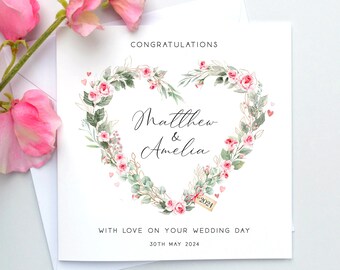 Personalised Wedding Card, On Your Wedding Day, Happy Wedding Day, Mr & Mrs Congratulations wedding card, Newly Married bride and groom