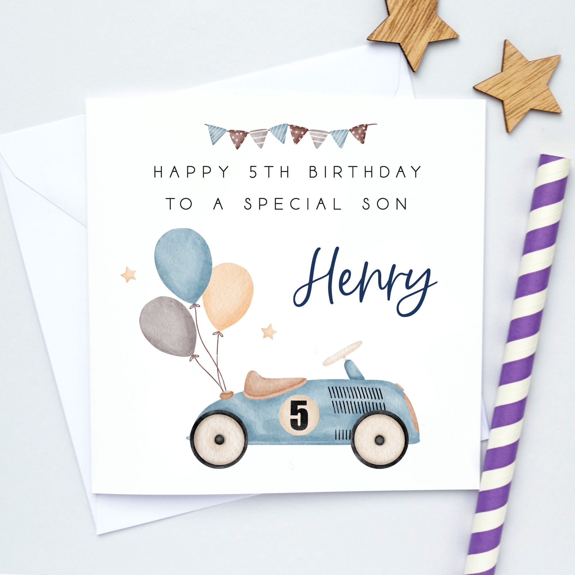 Noel Tatt 2nd Birthday Card For Grandson - Cute Animal