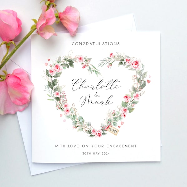 Personalised engagement card - Congratulations on your engagement - Daughter Son Sister Brother Wedding Engagement