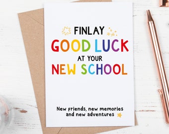 Handmade Personalised Well Done at School Card Boy Handmade Personalised Well Done at School Card Boy