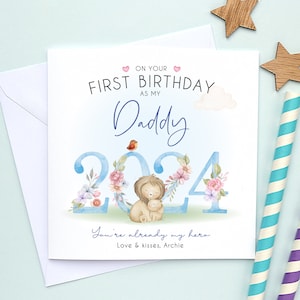 First birthday as my daddy 2024, Daddy birthday card, 1st Birthday daddy card, birthday card from baby to dad, Happy birthday daddy