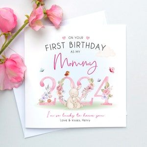 Buon primo compleanno come mia mamma 2023, biglietto per la prima festa della mamma della mamma, biglietto per il primo compleanno della mamma, come mamma, biglietto da bambino, mamma, mamma immagine 4