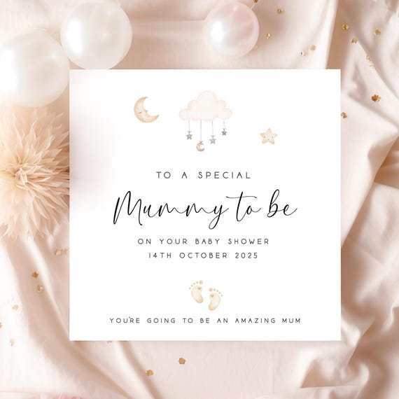 Baby shower card, Mummy to be, Pregnancy congratulations card, New baby card, Baby shower gift