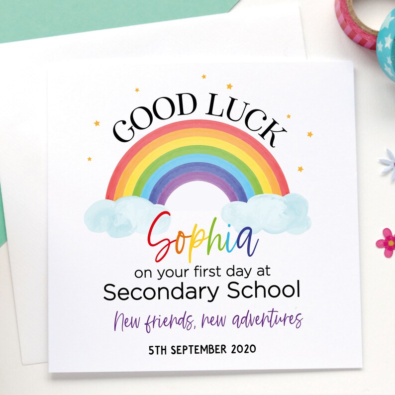 Secondary School Survival Kit ~ Fun Novelty Gift & Greetings Card Alternative | Keepsake | Good Luck | New School | Unique Gift Idea | Personalised Keepsake