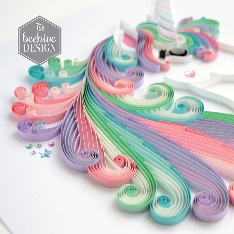 large unicorn quilling art unicorn framed picture girls room etsy