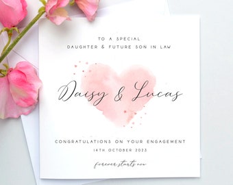 Daughter Engagement Card, Congratulations to Son & Daughter in Law to be on Engagement, Card for Daughter and Future Son in Law