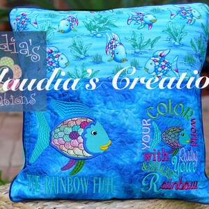 Colorful Fish Complete Embroidery Pillow Design