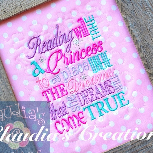 Princess Subway Embroidery Saying Princess Reading Pillow Etsy