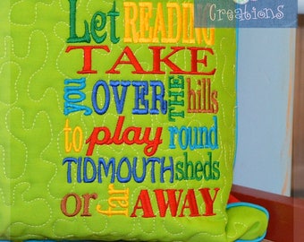 Train Embroidery Saying