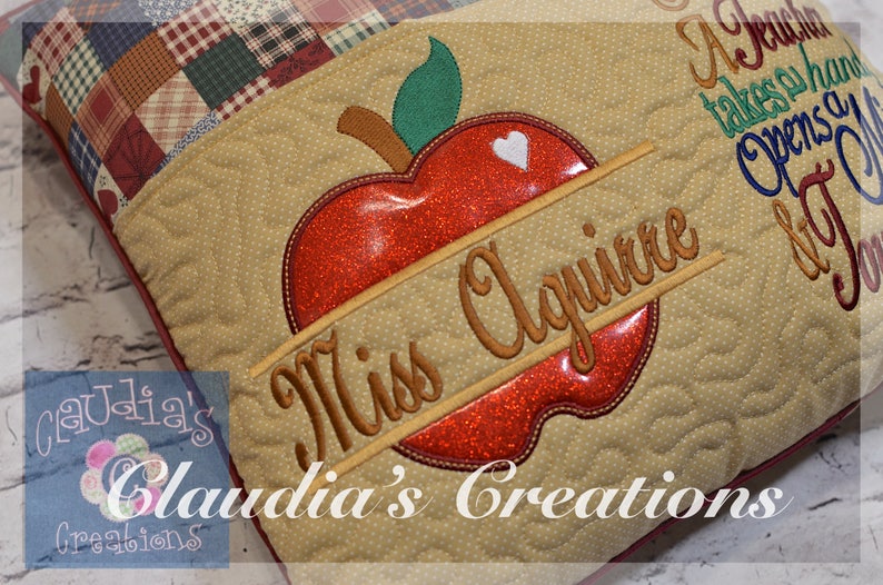 Split apple embroidery appliqu design school teacher  etsy Split apple embroidery appliqu design school teacher  etsy
