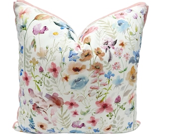 Clarke & Clarke - Lolita in Multi/Cream - Handcrafted Designer Throw Pillow Cover
