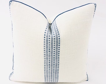 Cowtan & Tout - Duet in Blue - Pillow Cover// MADE TO ORDER// Designer Fabric Handcrafted Decorative Pillow, High-End Designer Throw Pillow