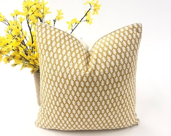 Stroheim - Vivi Fabric in Mustard Pillow Cover, Decorative High End Pillow Covers, Designer Fabrics Pillow Cover