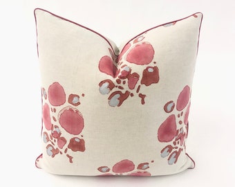 Tulu Textiles - Alvin in Pink, Pillow Cover // MADE TO ORDER // Decorative High End Pillow Covers, Designer Fabrics