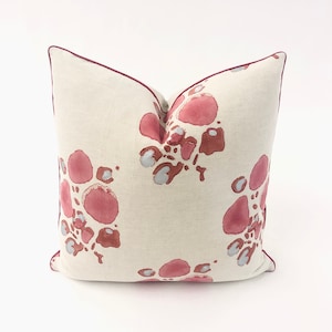 Tulu Textiles - Alvin in Pink, Pillow Cover // MADE TO ORDER // Decorative High End Pillow Covers, Designer Fabrics