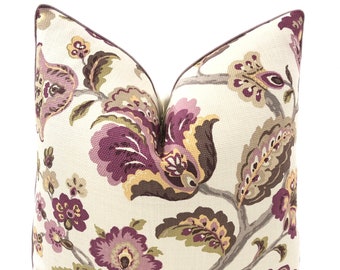 Pillow Cover, P. Kaufmann Pillow Cover, Granada Twilight in Purple Pillow Cover, Custom Decorative High End Pillow Covers, Designer Fabrics