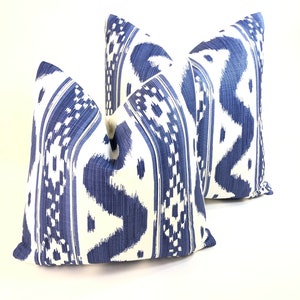 China Seas/Quadrille - Bali Hai in Blues on White - 2020-cc - Pillow Cover// MADE TO ORDER// Designer Fabric, High-End Designer Throw Pillow