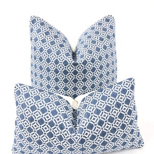 Pillow Cover, Thibaut / Anna French Pillow Cover, Amalfi in Navy Pillow Cover, Decorative High End Pillow Covers, Designer Fabrics