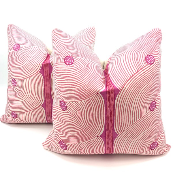 Tulu Textiles Harper Pink, Decorative High End Pillow Covers, Designer Fabrics