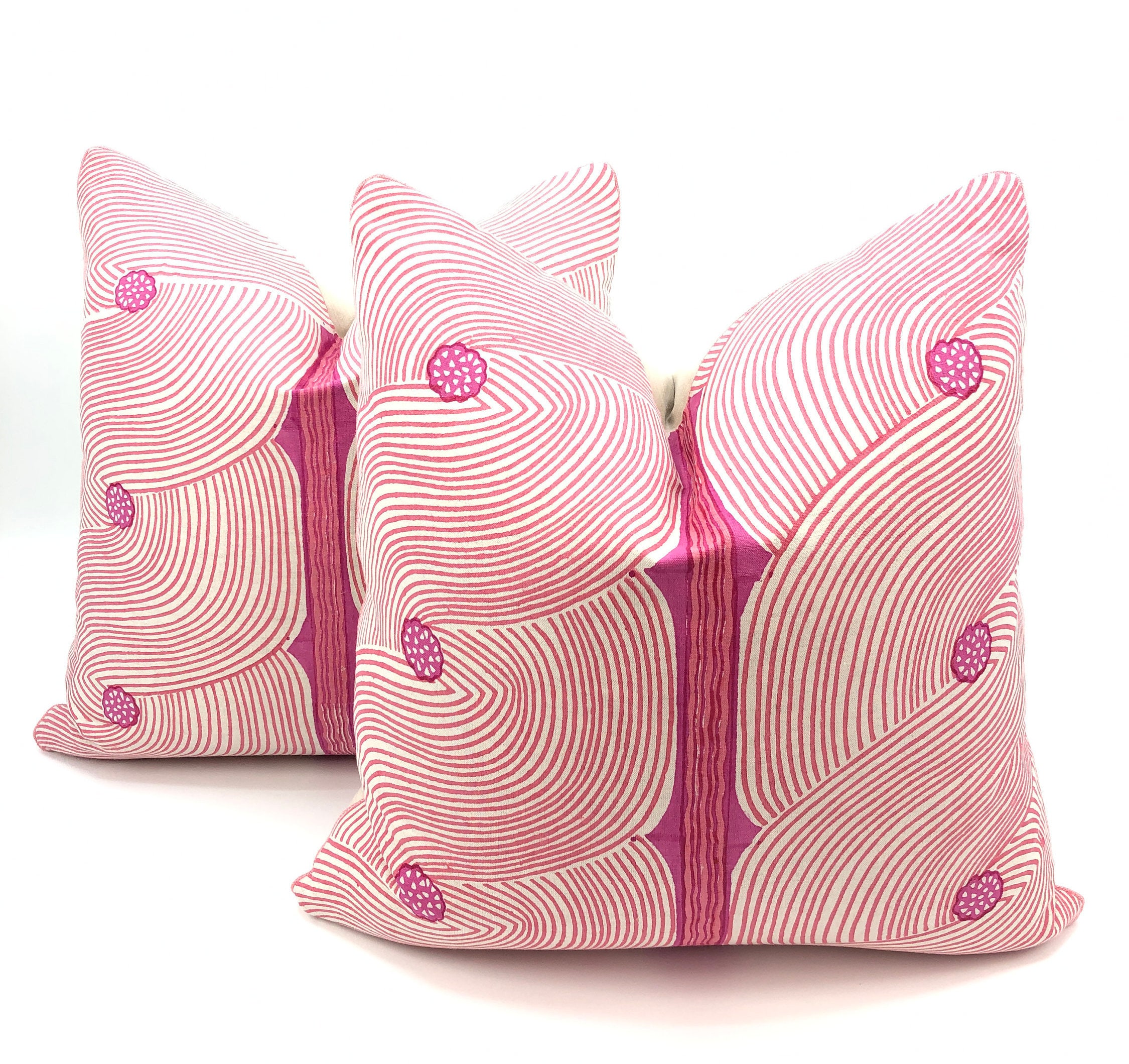 Tulu Textiles - Harper in Pink, Decorative High End Pillow Covers // MADE TO ORDER // Designer Fabrics
