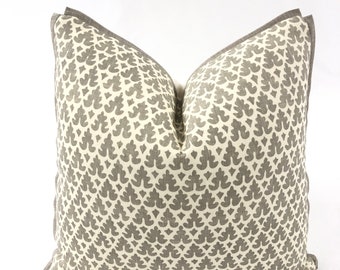 Pillow Cover, Quadrille Pillow Cover, Volpi in Grey Pillow Cover, Decorative High End Pillow Covers, Designer Fabrics