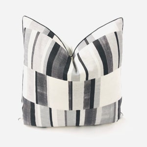 Pillow Cover, Kravet Pillow Cover, Blockstack in Graphite Pillow Cover, Decorative High End Pillow Covers, Designer Fabrics Pillow Cover