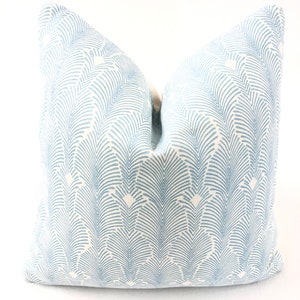 Isobel - Deco Stripe in Buttery Blue Pillow Cover //Made to Order// Decorative High End Pillow Covers, Designer Fabrics