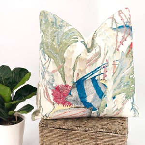 Cowtan & Tout - Maralago in Multi/Cream - Pillow Cover// MADE TO ORDER// Designer Fabric Decorative Pillow, High-End Designer Throw Pillow