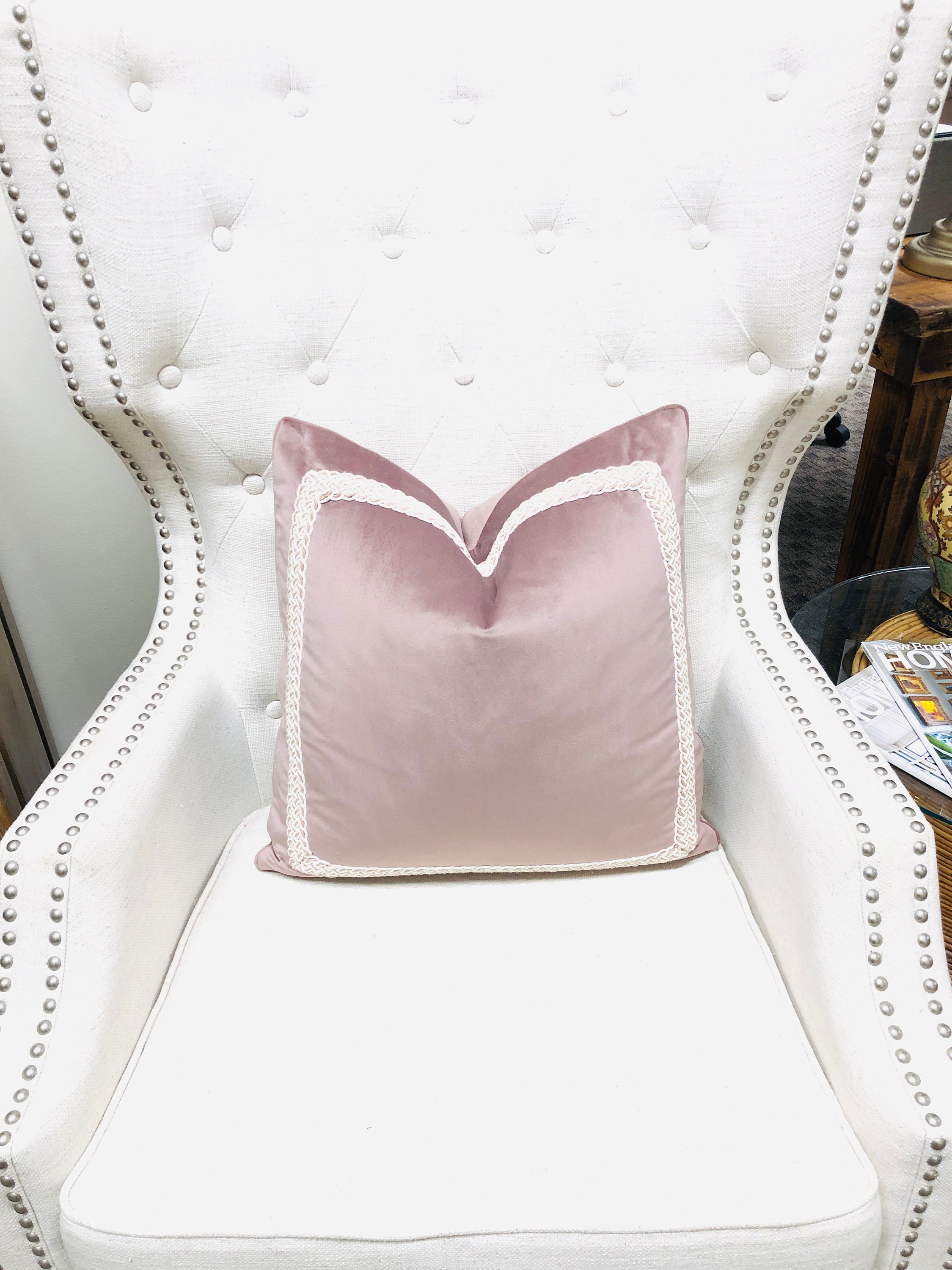 Dusty Rose Plush Velvet Pillow, Decorative High End Pillow Covers ...