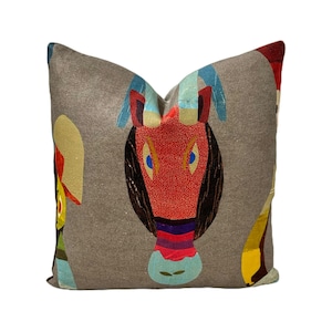 Pierre Frey - Marabout in Multi Color - Pillow Cover// MADE TO ORDER// Designer Fabric Handcrafted Decorative Pillow, High-End Designer
