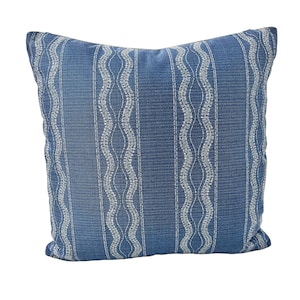 Pillow Cover, Peter Dunham, Zanzibar in Indigo Pillow Cover, Custom Decorative High End Pillow Covers, Designer Fabrics Pillows