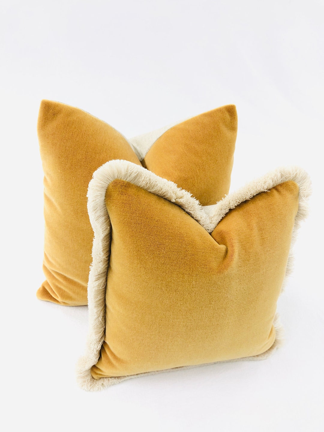 Pillow Cover, High End Mohair Velvet Pillow Cover, in Mustard Pillow
