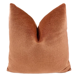 Mohair Velvet in Caramel - Pillow Cover Designer Fabric Handcrafted Decorative Pillow High-End Designer Home Decor