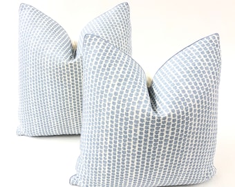 Lee Jofa - Kaya II in Sky and Mist - Decorative High End Pillow Covers//Made to Order// Designer Fabrics, Designer Pillows, Designer Pillows