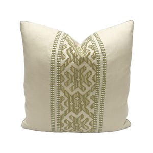 Cowtan & Tout - Florence in Beige/Olive - Pillow Cover Designer Fabric Handcrafted Decorative Pillow High-End Designer Throw Pillow Home