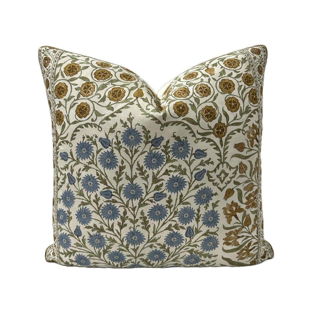 Lee Jofa - Sameera in Sapphire/gold - Pillow Cover // MADE TO ORDER// Designer Fabric Handcrafted Decorative Pillow, High-end Throw Pillow - Etsy