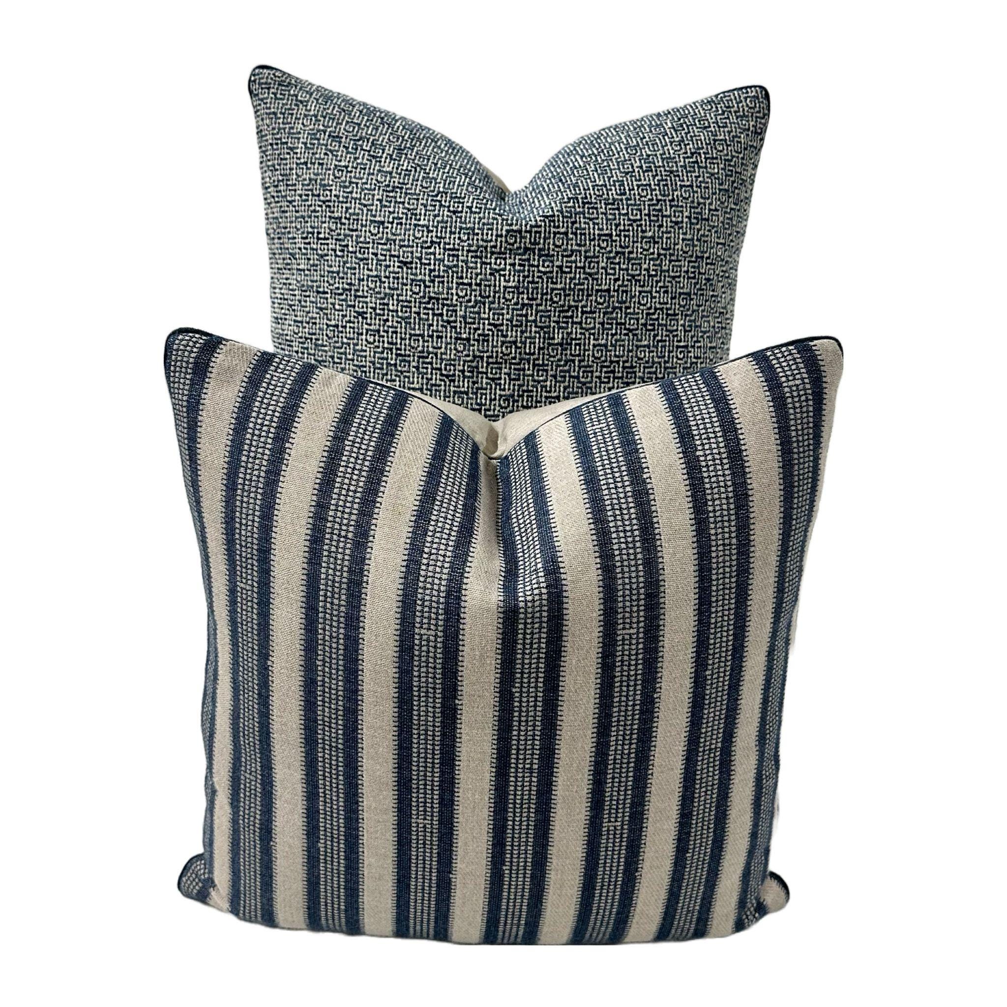 LVTXIII Federe Per Cuscino Lombare 30x50 Cm - 2 Pezzi Per Esterni, Navy, Antimacchia E Idrorepellenti