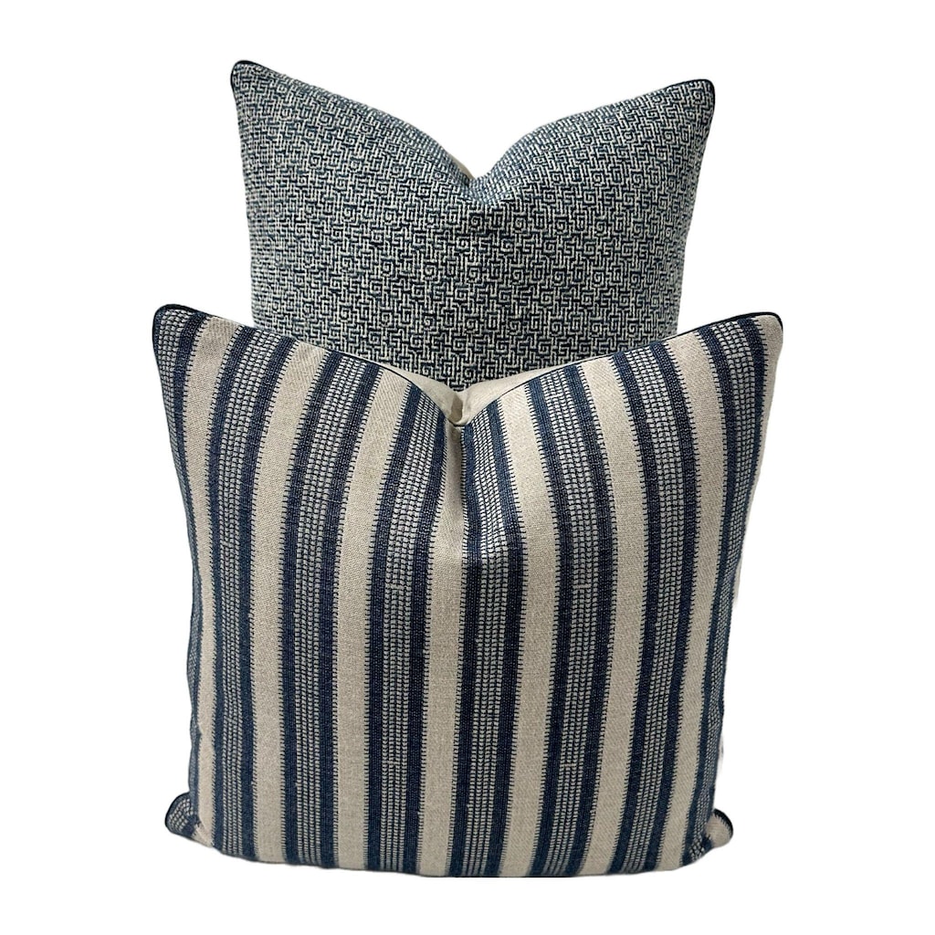 LVTXIII Federe Per Cuscino Lombare 30x50 Cm - 2 Pezzi Per Esterni, Navy, Antimacchia E Idrorepellenti