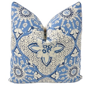 Quadrille/China Seas - New Batik in French Blue Navy Pillow Cover//MADE TO ORDER// Custom Decorative High End Pillow Covers