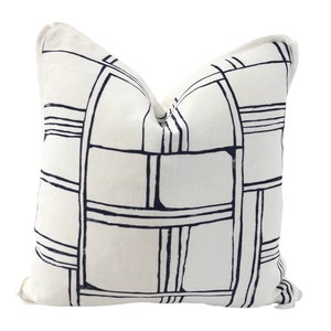 Christopher Farr - Quadrant in Indigo - Pillow Cover// MADE TO ORDER// Decorative Pillow, High-End Designer Throw Pillow, Home Decor