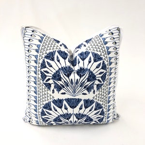 Pillow Cover, Anna French Pillow Cover, Cairo in Blue and White // MADE TO ORDER //  Decorative High End Pillow Covers, Designer Fabrics