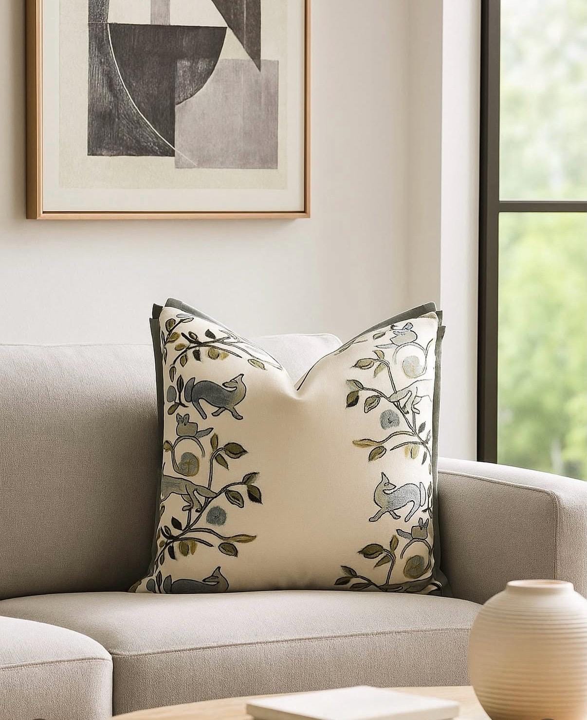 Cowtan & Tout - Fox Stripe in Willow - Pillow Cover Designer