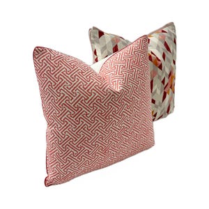 Quadrille - Java Java i rosa - Örngott Handgjord dekorativ kudde i designertyg, exklusiv designerkudde, heminredning bild 7